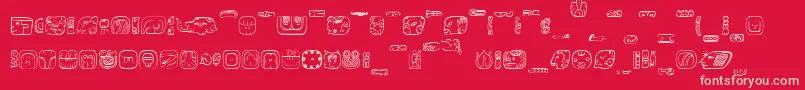 fuente MesoAmerica – Fuentes Rosadas Sobre Fondo Rojo