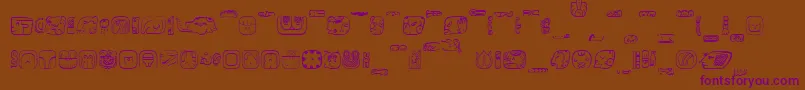 フォントMesoAmerica – 紫色のフォント、茶色の背景