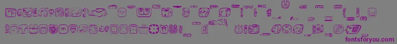 Police MesoAmerica – polices violettes sur fond gris