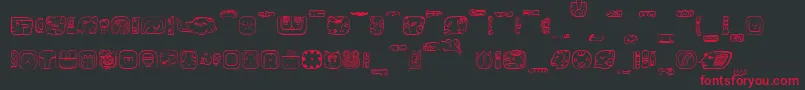 フォントMesoAmerica – 黒い背景に赤い文字