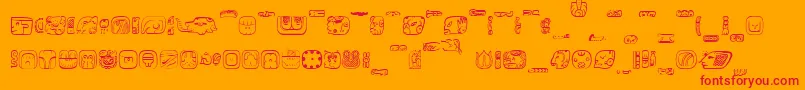 fuente MesoAmerica – Fuentes Rojas Sobre Fondo Naranja