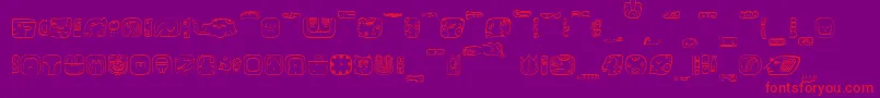 Шрифт MesoAmerica – красные шрифты на фиолетовом фоне