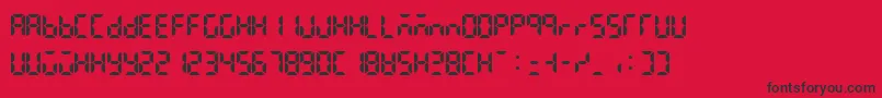 Czcionka Lcdattphonetimedate – czarne czcionki na czerwonym tle