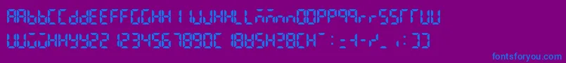 Lcdattphonetimedate Font – Blue Fonts on Purple Background