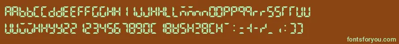 Lcdattphonetimedate Font – Green Fonts on Brown Background