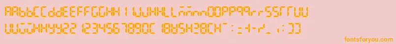 Lcdattphonetimedate Font – Orange Fonts on Pink Background