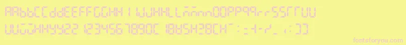 Lcdattphonetimedate Font – Pink Fonts on Yellow Background