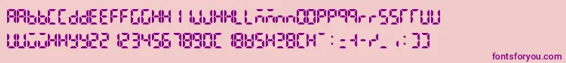 Lcdattphonetimedate Font – Purple Fonts on Pink Background