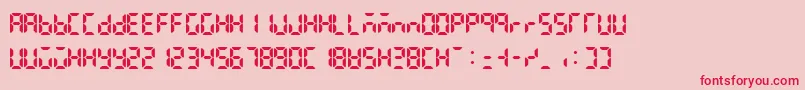 Lcdattphonetimedate Font – Red Fonts on Pink Background