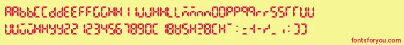 Lcdattphonetimedate Font – Red Fonts on Yellow Background