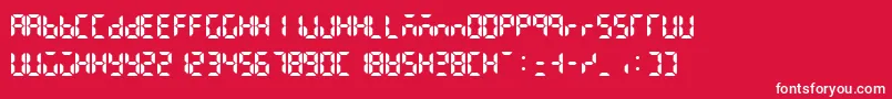 Lcdattphonetimedate Font – White Fonts on Red Background