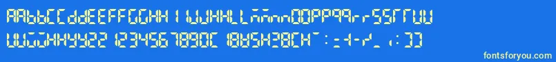 Lcdattphonetimedate Font – Yellow Fonts on Blue Background