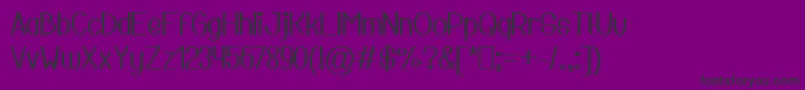 Fonte Mesothelioma Regular – fontes pretas em um fundo violeta