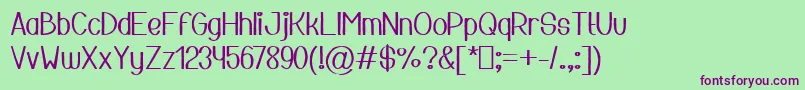 Mesothelioma Regular Font – Purple Fonts on Green Background
