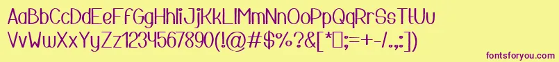Mesothelioma Regular Font – Purple Fonts on Yellow Background