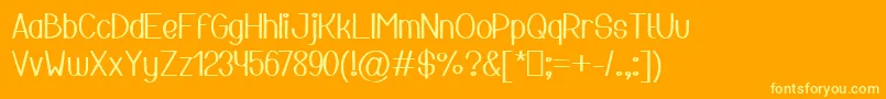 Mesothelioma Regular Font – Yellow Fonts on Orange Background
