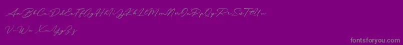Fonte Messy Nessy Demo – fontes cinzas em um fundo violeta