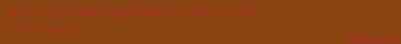Saiba mais sobre a fonte Messy Nessy Demo Fonte Messy Nessy Demo – fontes vermelhas em um fundo marrom
