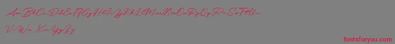 Messy Nessy Demo Font – Red Fonts on Gray Background