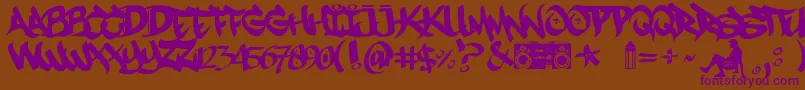 Mestizos Unidos   URBAN HOOKUPZ Font – Purple Fonts on Brown Background