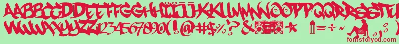 Mestizos Unidos   URBAN HOOKUPZ Font – Red Fonts on Green Background