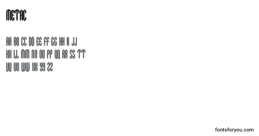 Шрифт METAC    (134134) – алфавит, цифры, специальные символы