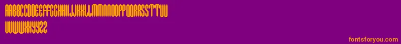 METAC   -fontti – oranssit fontit violetilla taustalla