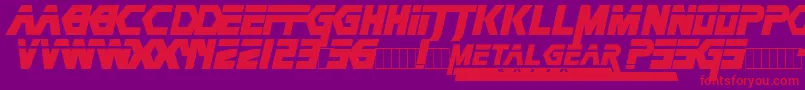 METAG   -Schriftart – Rote Schriften auf violettem Hintergrund