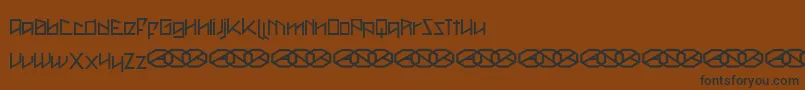 フォントMetah    – 黒い文字が茶色の背景にあります