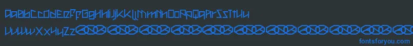 Metah   -Schriftart – Blaue Schriften auf schwarzem Hintergrund