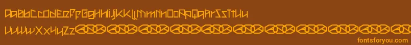 fuente Metah    – Fuentes Naranjas Sobre Fondo Marrón