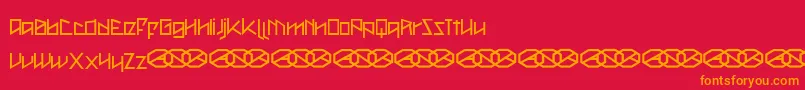 fuente Metah    – Fuentes Naranjas Sobre Fondo Rojo