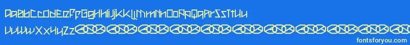 Fonte Metah    – fontes amarelas em um fundo azul