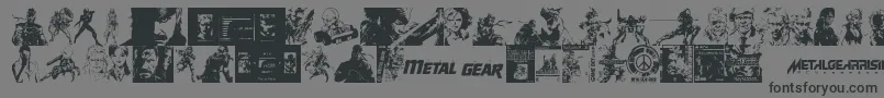 Metal Gear Solid The Phantom Font-fontti – mustat fontit harmaalla taustalla