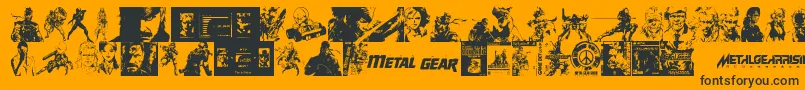 Czcionka Metal Gear Solid The Phantom Font – czarne czcionki na pomarańczowym tle