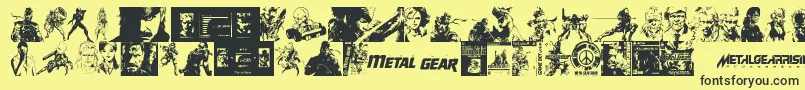 フォントMetal Gear Solid The Phantom Font – 黒い文字の黄色い背景