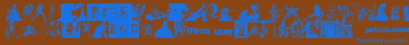 Fonte Metal Gear Solid The Phantom Font – fontes azuis em um fundo marrom