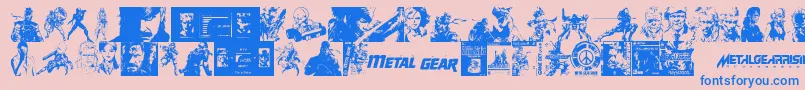 Więcej informacji o czcionce Metal Gear Solid The Phantom Font Czcionka Metal Gear Solid The Phantom Font – niebieskie czcionki na różowym tle
