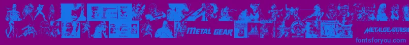 Fonte Metal Gear Solid The Phantom Font – fontes azuis em um fundo violeta