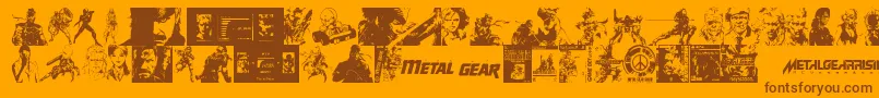 Metal Gear Solid The Phantom Font Font – Brown Fonts on Orange Background