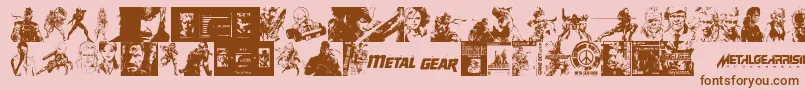 Metal Gear Solid The Phantom Font Font – Brown Fonts on Pink Background