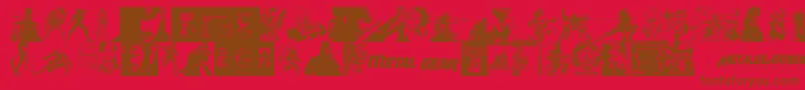 Шрифт Metal Gear Solid The Phantom Font – коричневые шрифты на красном фоне