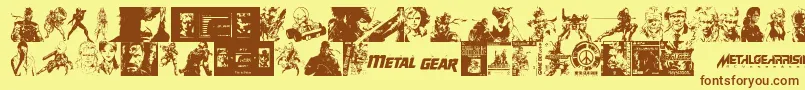 Metal Gear Solid The Phantom Font Font – Brown Fonts on Yellow Background