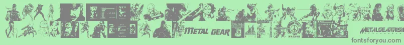 フォントMetal Gear Solid The Phantom Font – 緑の背景に灰色の文字