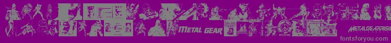 Weitere Informationen zur Metal Gear Solid The Phantom Font-Schriftart Metal Gear Solid The Phantom Font-Schriftart – Graue Schriften auf violettem Hintergrund