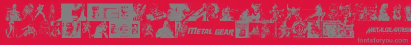 Metal Gear Solid The Phantom Font-fontti – harmaat kirjasimet punaisella taustalla