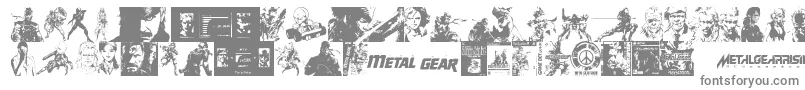 フォントMetal Gear Solid The Phantom Font – 白い背景に灰色の文字