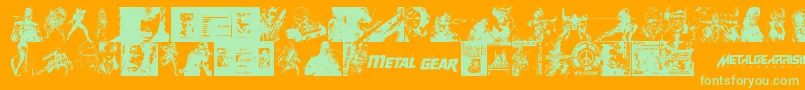 Metal Gear Solid The Phantom Font Font – Green Fonts on Orange Background