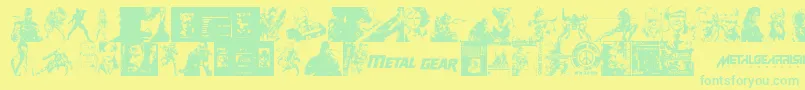 Czcionka Metal Gear Solid The Phantom Font – zielone czcionki na żółtym tle