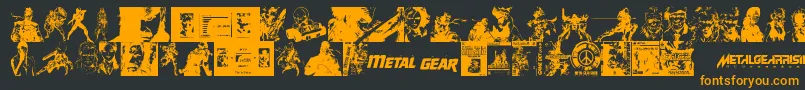 Шрифт Metal Gear Solid The Phantom Font – оранжевые шрифты на чёрном фоне